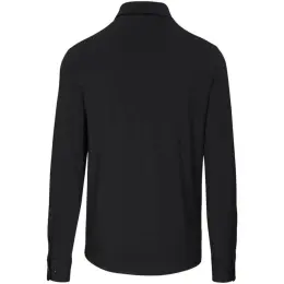 Mens Long Sleeve Alex Varga Cronus Knitted Shirt Black Back